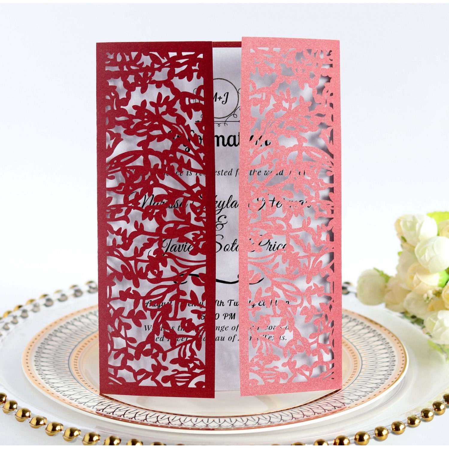 Wedding Card Design Laser Cut  Wedding Supplies Invitation Rectangle Customization